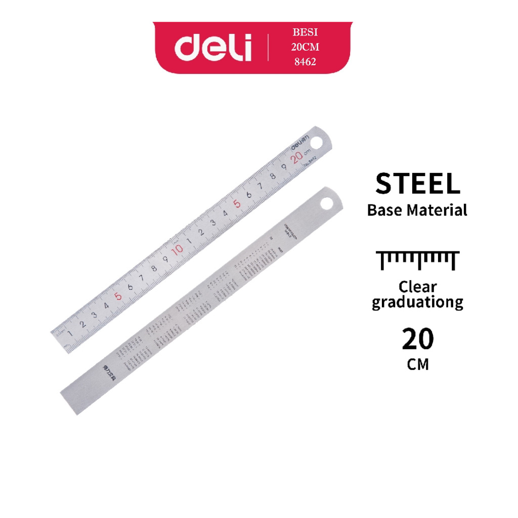 

RULER / GARISAN / PENGGARIS STAINLESS STEEL / PENGGARIS BESI 2O CM DELI 8462