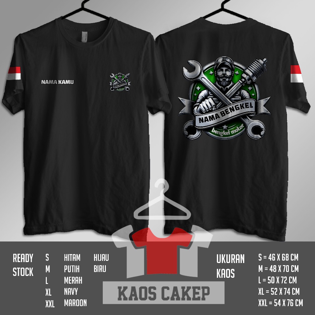 Kaos Desain Kece V3 Logo Bengkel Motor Gratis Nama Kamu Dan Nama Bengkel Kalian Baju Distro