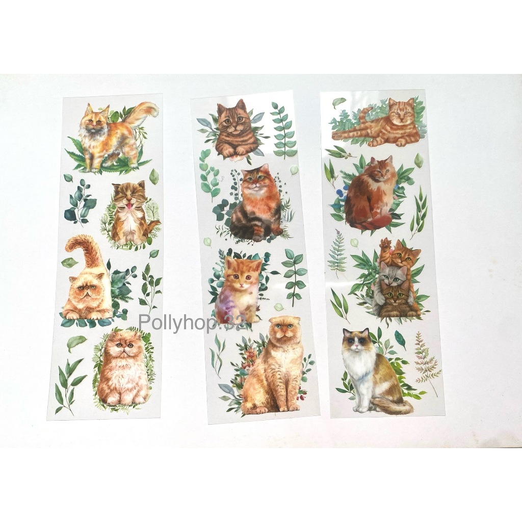 

Stiker kucing coklat/Sticker brown cat journal scrapbook