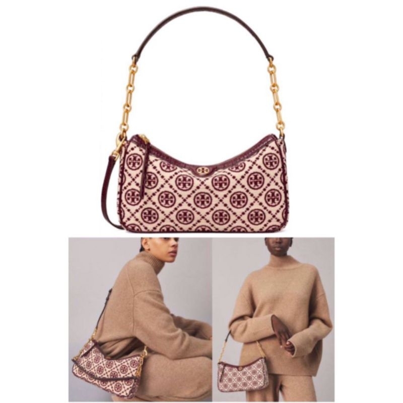 TORY BURCH STUDIO CHENILLE T MONOGRAM SHOULDER CROSSBODY BAG ORIGINAL