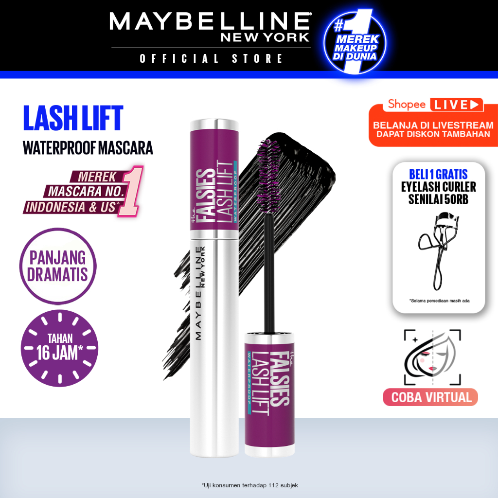 Foto Maybelline The Falsies Lash Lift Mascara Make Up 8.6ml Waterproof Maskara Bulu Mata Panjang Tahan 16 Jam Superstay Matte Vinyl Ink