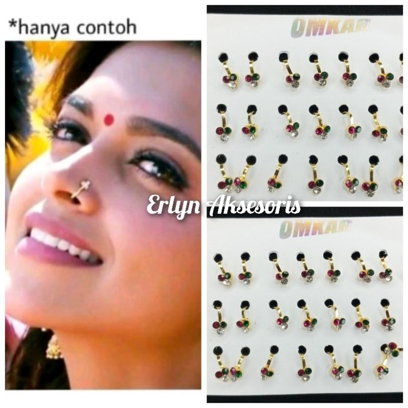 Anting hidung jepit/Perhiasan hidung Ala India/Nath PER 1PC