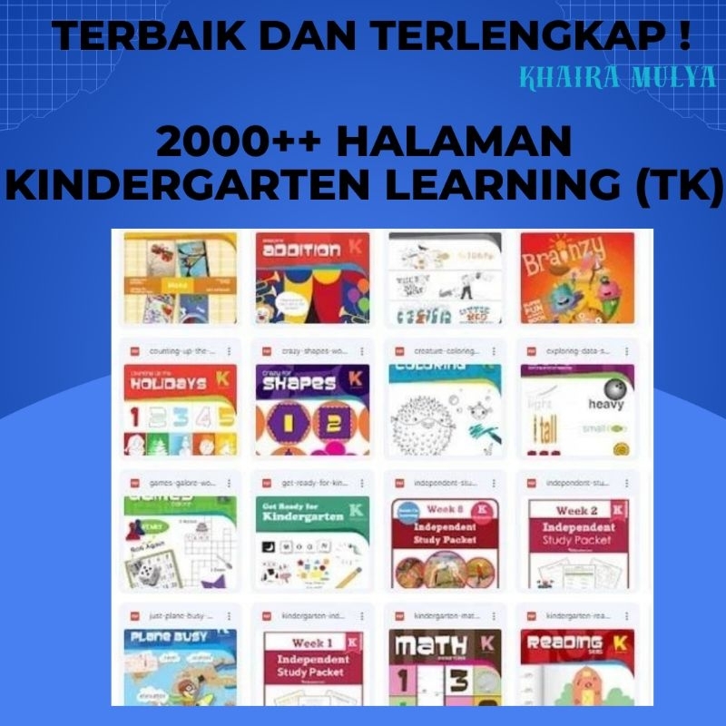 

PAKET KINDERGARTEN LEARNING (TK) PRINTABLE WORKBOOK AND WORKSHEET