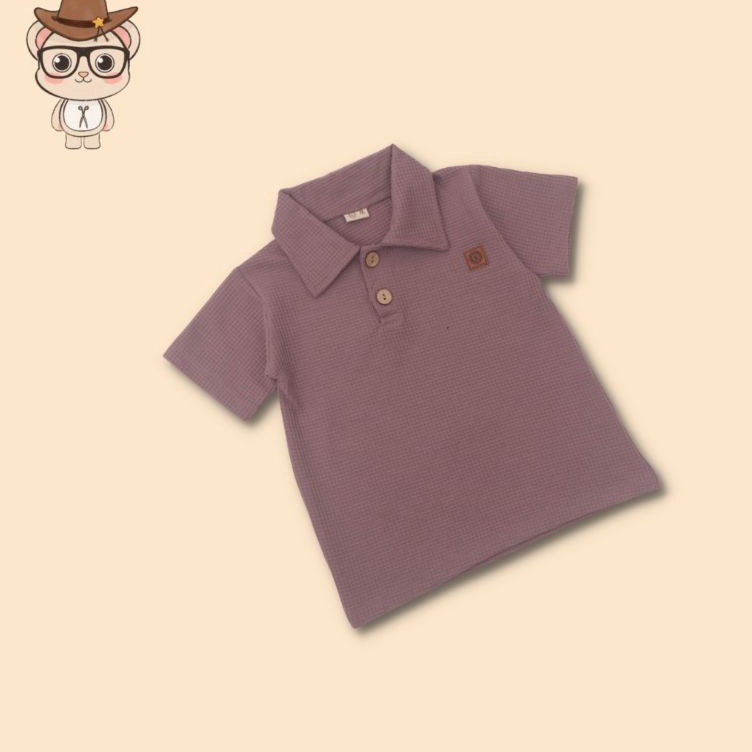 AIRLIE KNIT WAFFLE  Baju Kerah Anak Perempuan LakiLaki Unisex  Baju Waffle Uniqlo Anak  Baju Kerah A