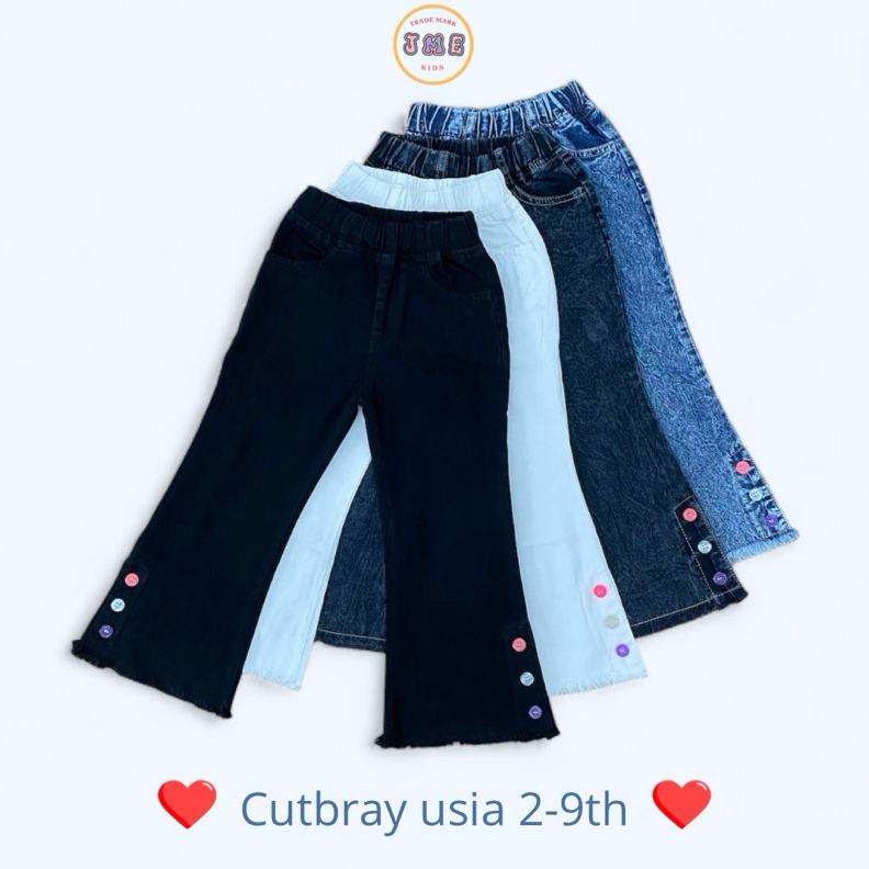 KODE H7U jme kids cutbray  celana cutbray colourful candy jeans anak perempuan usia 29th