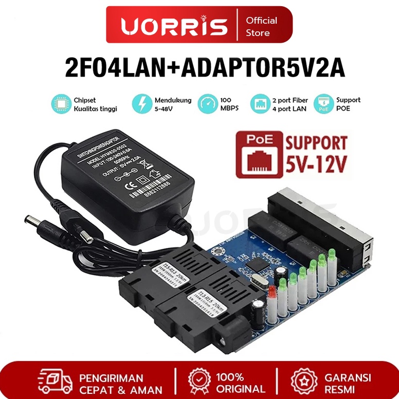 Terpercaya POE Pcb Htb 2 Fo 4 Lan 2F4E Media Converter 2 Fo 4 Lan Ethernet Switch Konverter Support 
