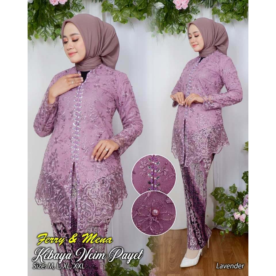Setelan kebaya wisuda modern hijab remaja style modis Tile payet high quality terbaru / Kebaya encim