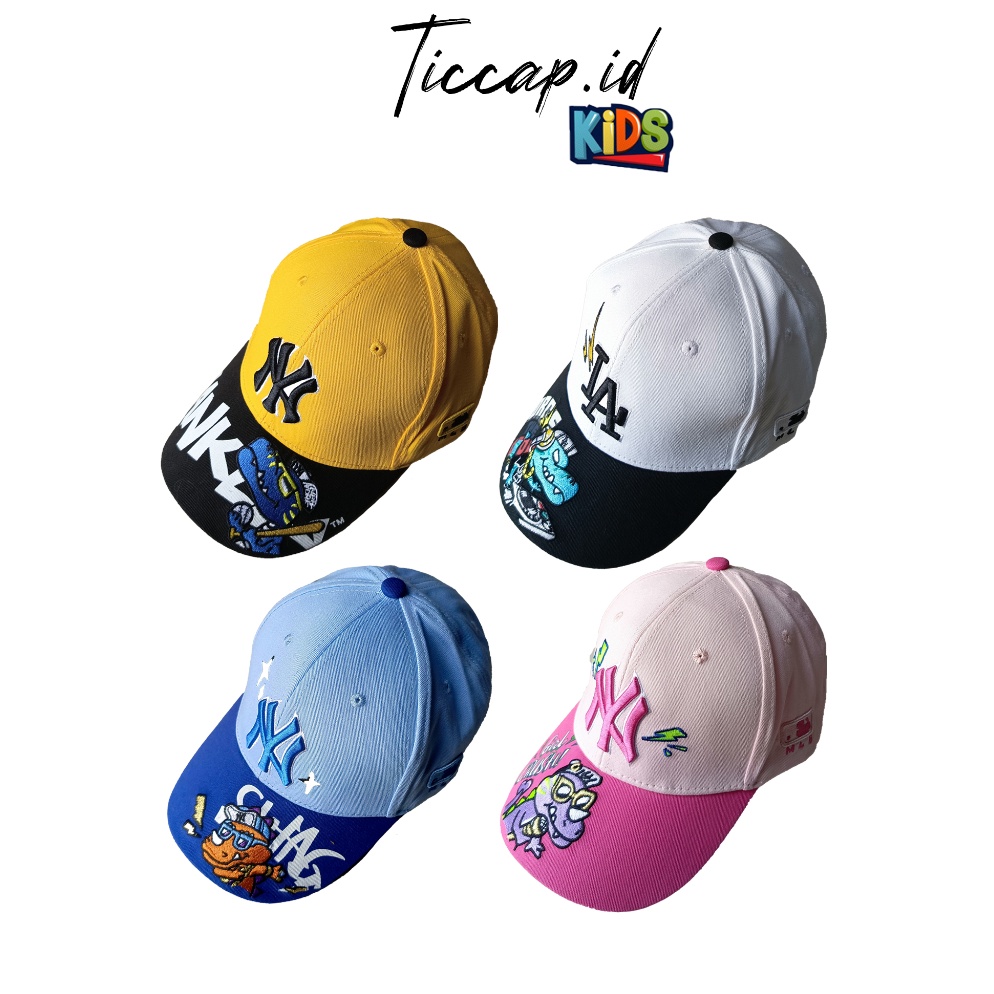 TERBARU Topi Baseball AnakAnak MLB Series DINO LA Dodgers Yankess Premiym Import