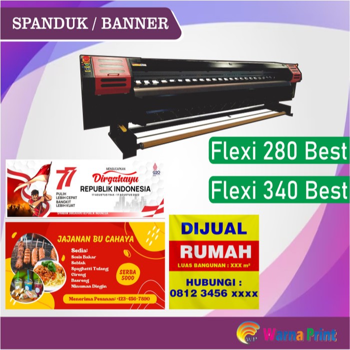 Print Banner Cetak Spanduk Bahan Flexy 280 Gsm/ Korea 340 Gsm