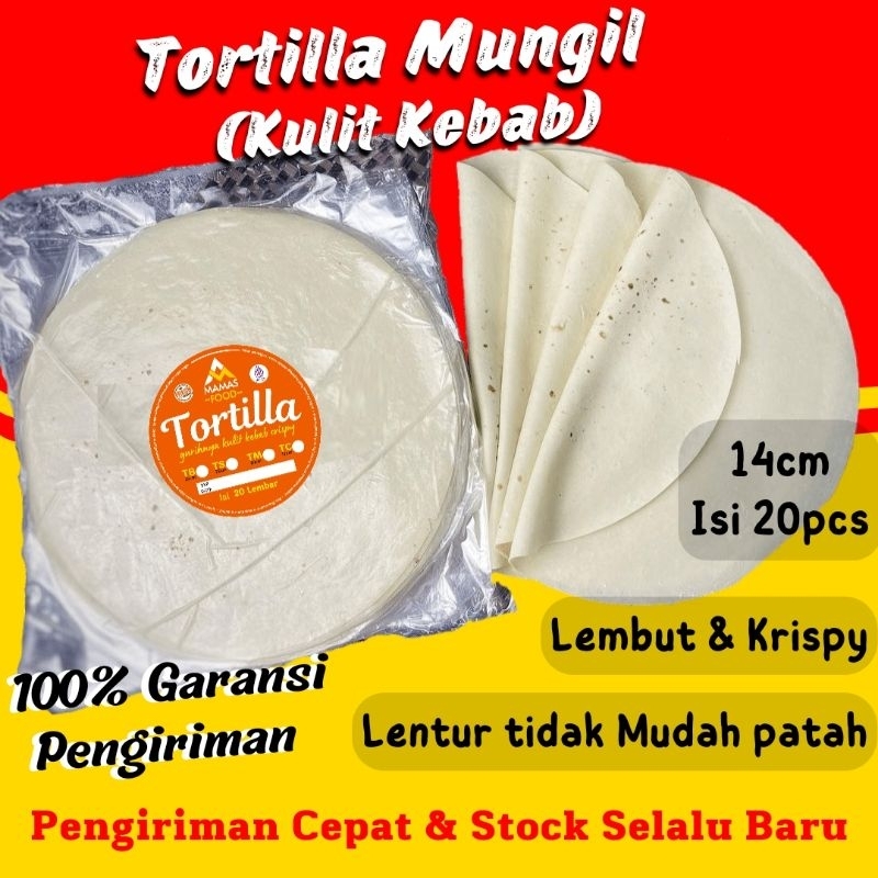 

Tortila Kulit kebab Tortilla Mini Kecil 14 cm isi 20 lembar murah Hemat Lembut dan Krispi