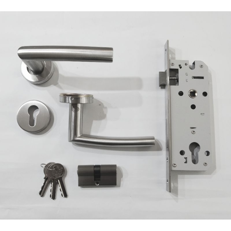 Body Kunci + Handle Pintu SES ECO + Engsel Dick Kelengkapan Pintu Satu Set