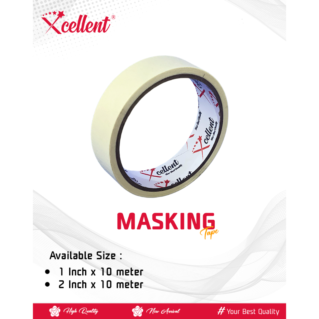 

Lakban Kertas Masking Tape XCELLENT - 1 inch