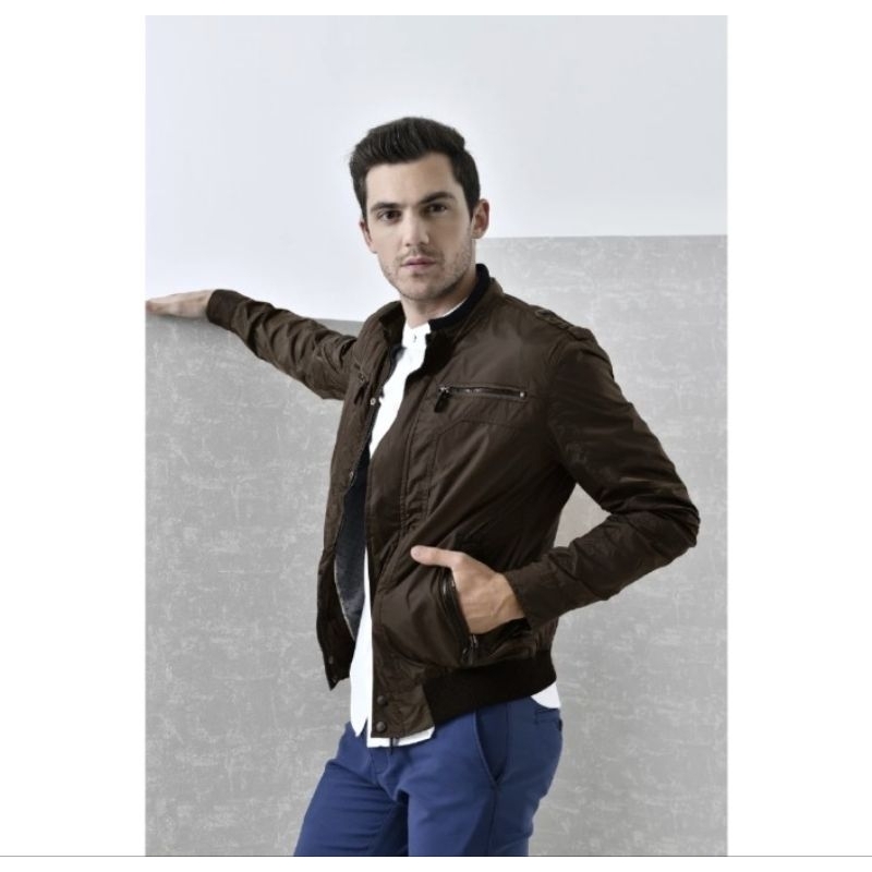 Brown Lightweight Bomber Jacket by Andrew Smith Size L Preloved