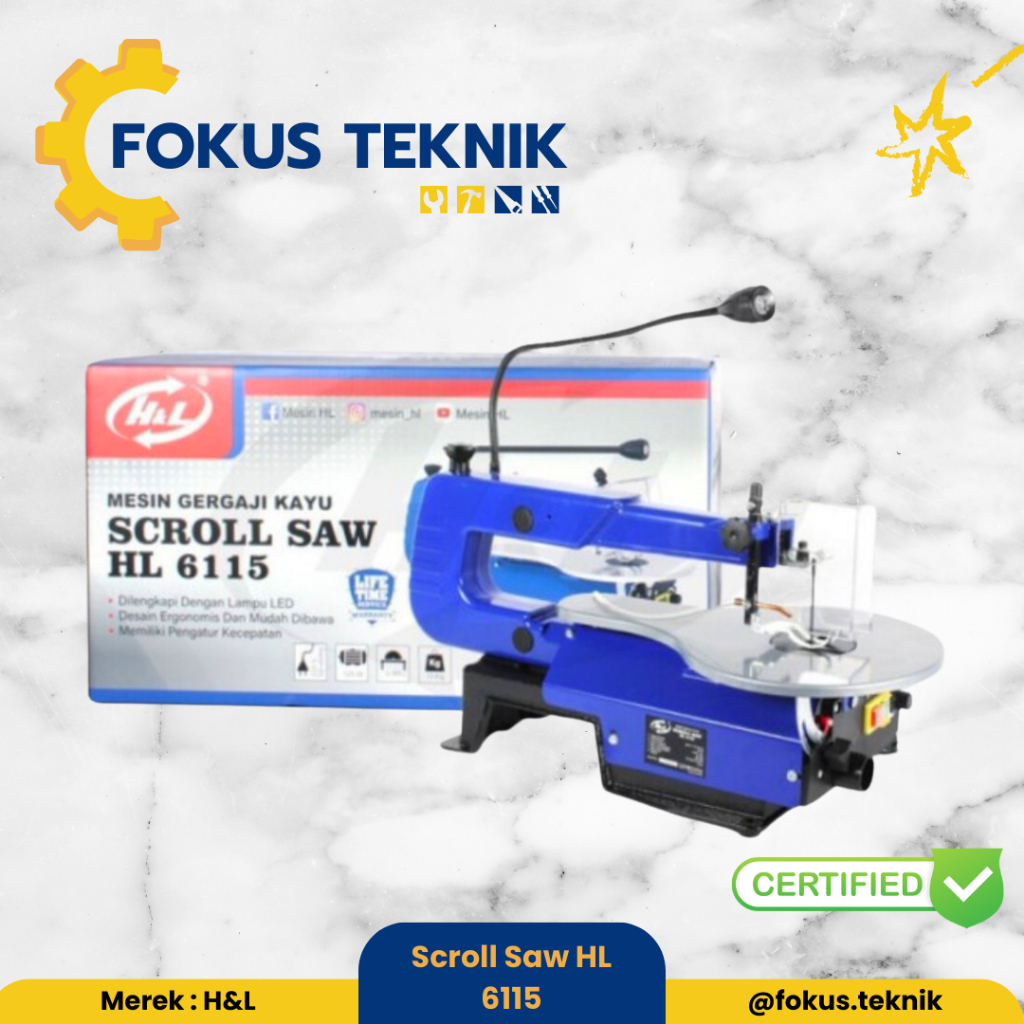 Mesin Ukir Kayu / Mesin Gergaji Kayu / Scroll Saw HL 6115