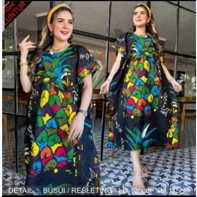Jumbo Daster JODHA daster kelelawar daster motif etnik India kekinian