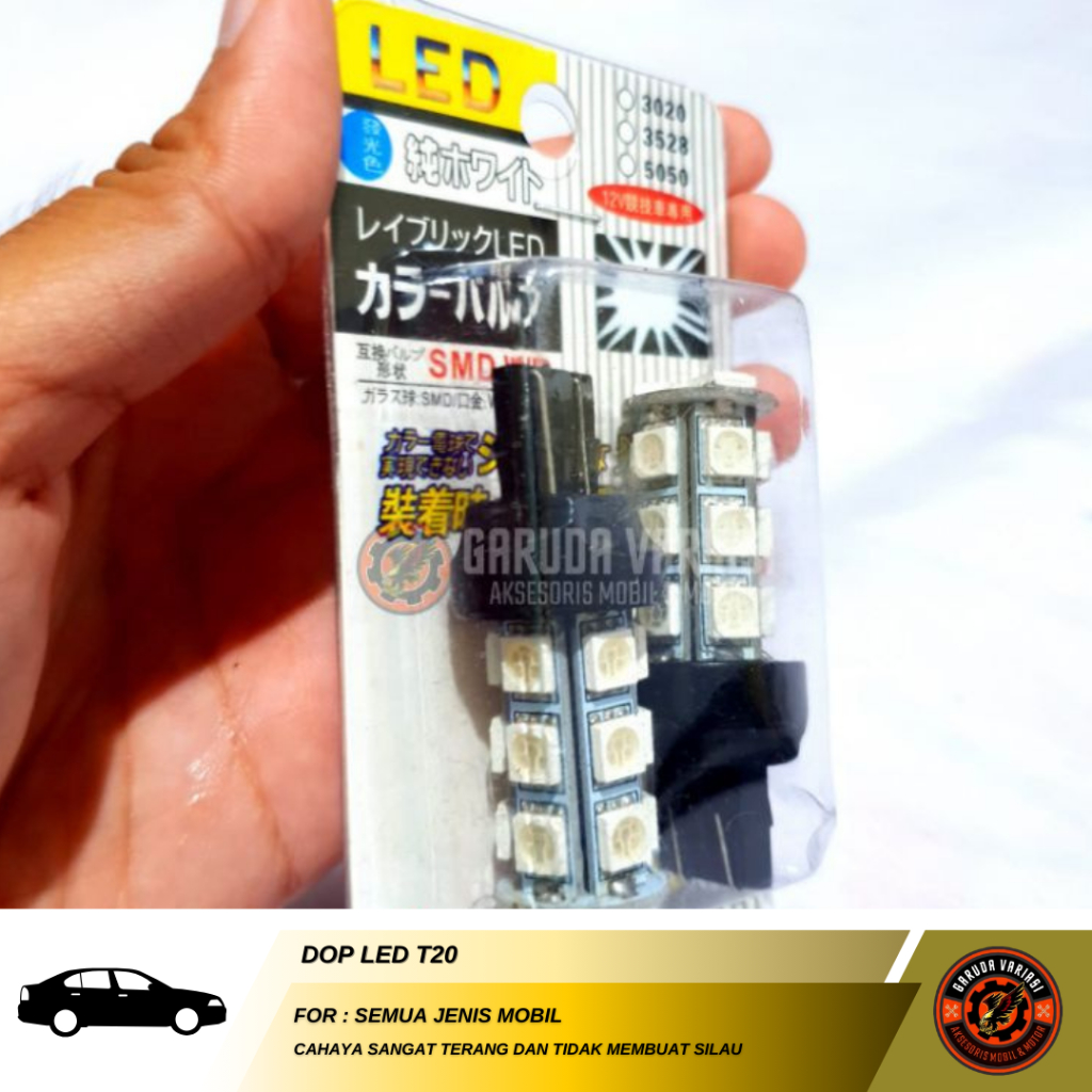 Dop T20 Lampu Mobil Terang Dop T20 LED Flash Merah