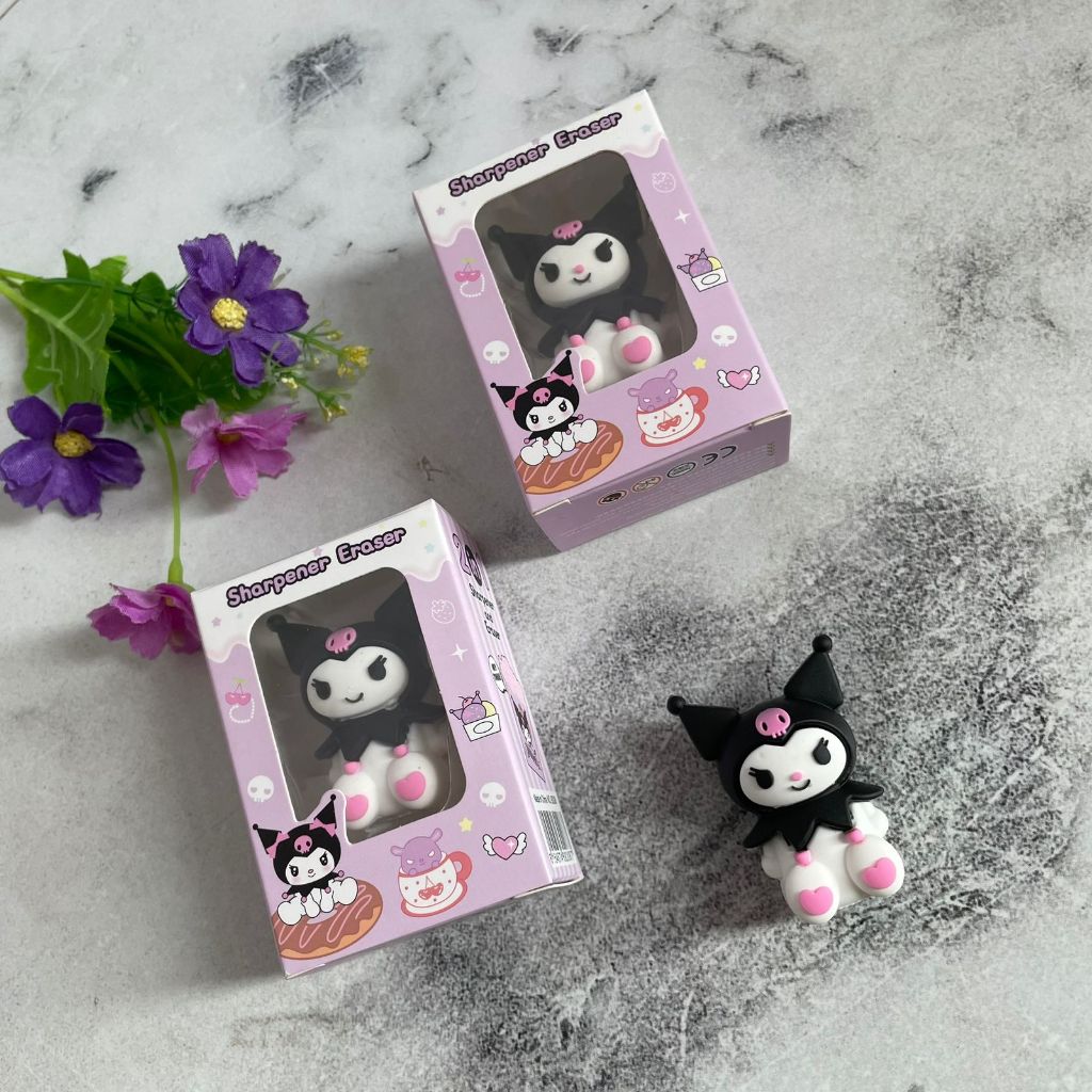 

Penghapus 2 in 1 Rautan Miniatur Kuromi Sanrio Friend ER 1222 - eraser pencil wangi lucu unik estetik