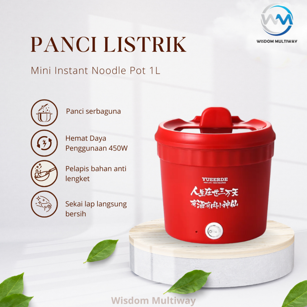 Panci Listrik Serbaguna 1.2L Anti Lengket/ Panci Listrik Low Watt / Penanak Nasi Mini Portable