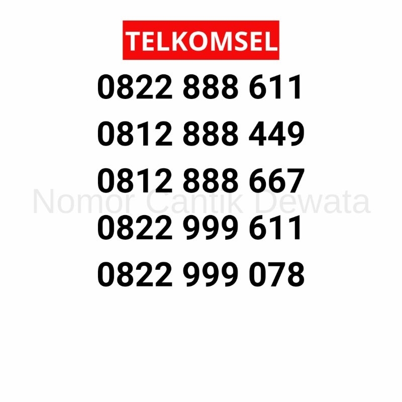 Nomor Cantik Simpati 10 Digit, Nomor Cantik Telkomsel 10 Digit, Nomer Cantik 10 Digit Seri 888