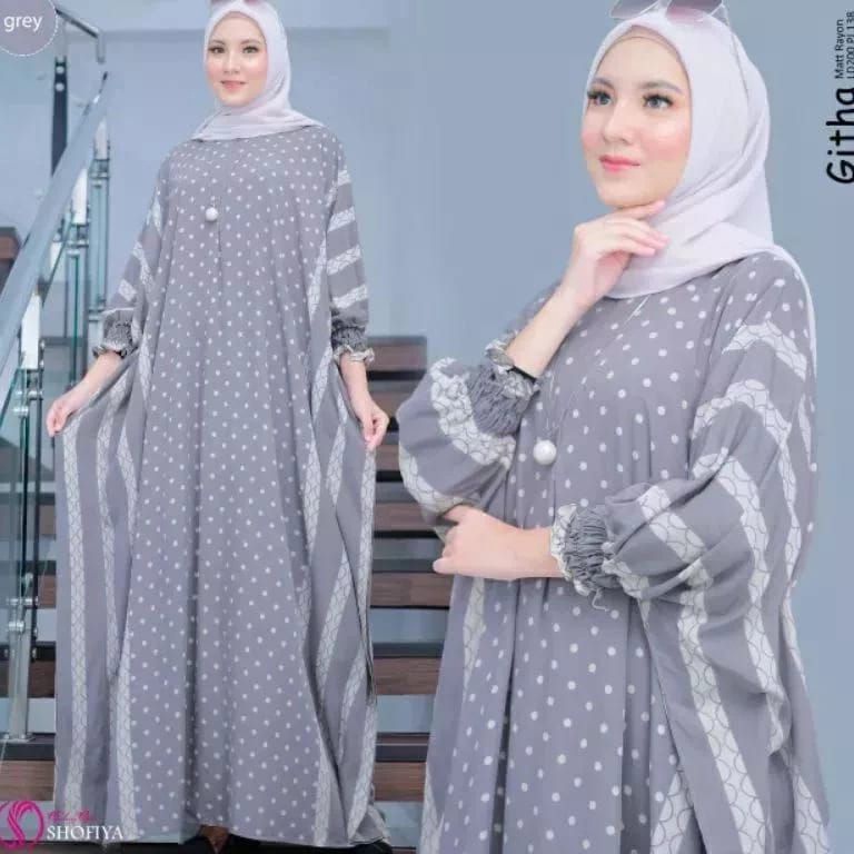 KODE G65V Daster Kaftan Jumbo Terbaru 224 Premium Daster Kaftan Kekinian Lengan Panjang