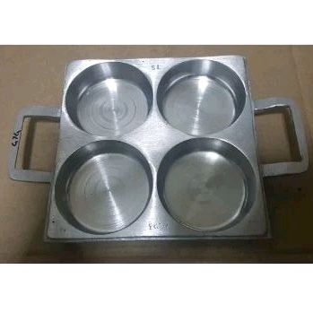 Cetakan Kue Loyang Martabak Mini 4 Lubang Alumunium Cor Kotak Tebal