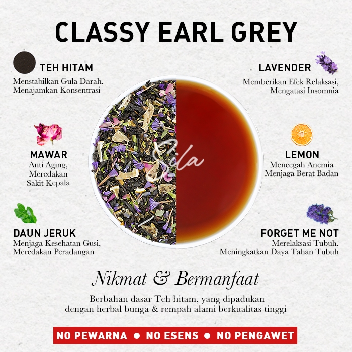 

Sila - Classy Earl Grey - Daily Gourmet - Artisan Tea Blend - Bulk - Teh Premium - Black Tea