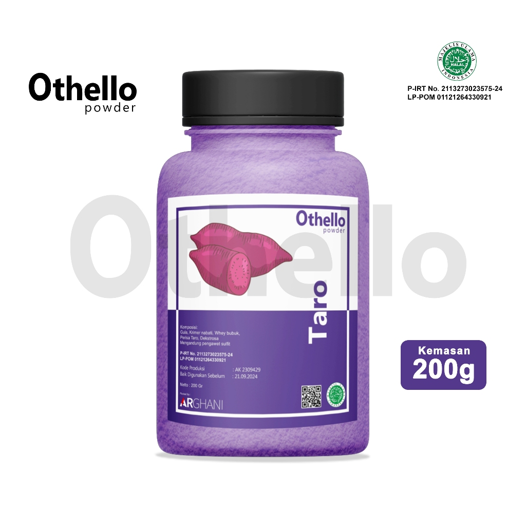 

Othello Powder Drink Bubuk MInuman Rasa Taro 200 gram Serbuk Manis Premium Enak Kekinian