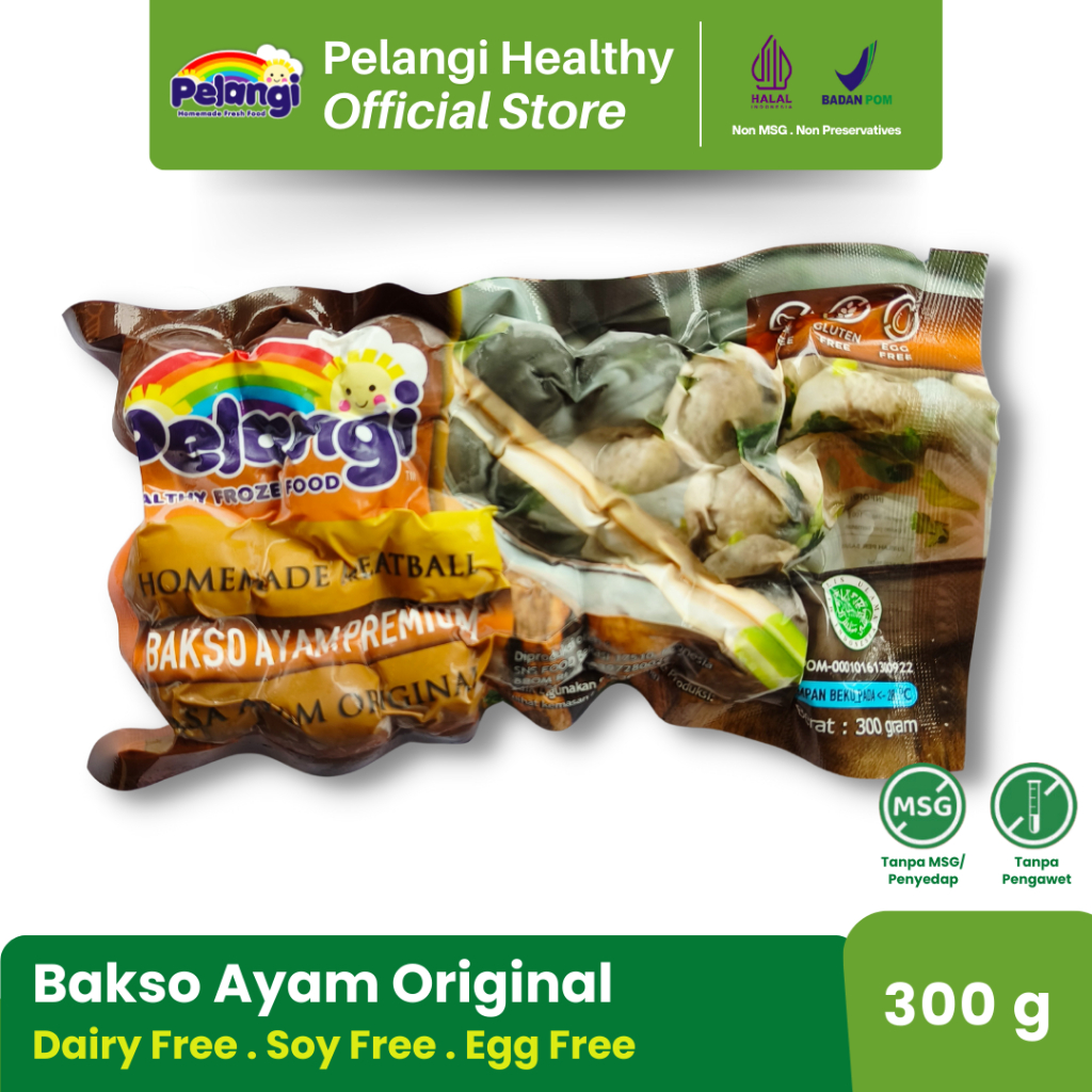 

PELANGI Bakso Ayam Gluten Free - Gluten Free - Egg Free - Dairy Free - No MSG - No Preservatives - Halal BPOM