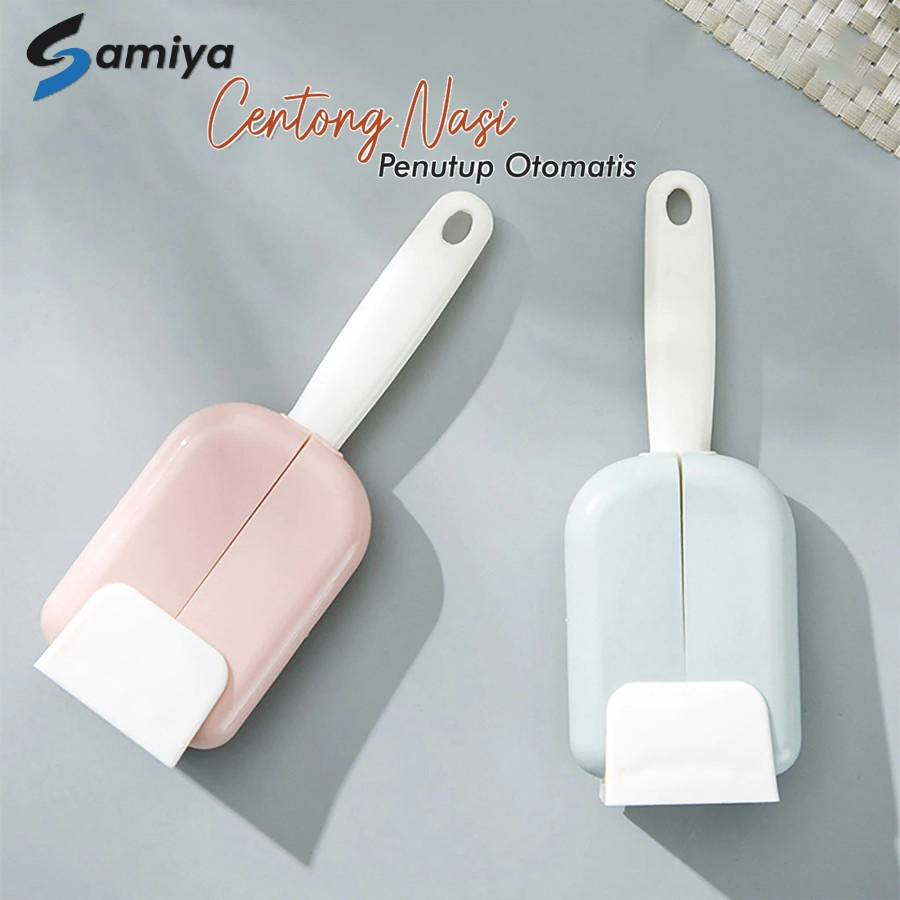 centong nasi penutup otomatis / rice spoon holder stand automatic