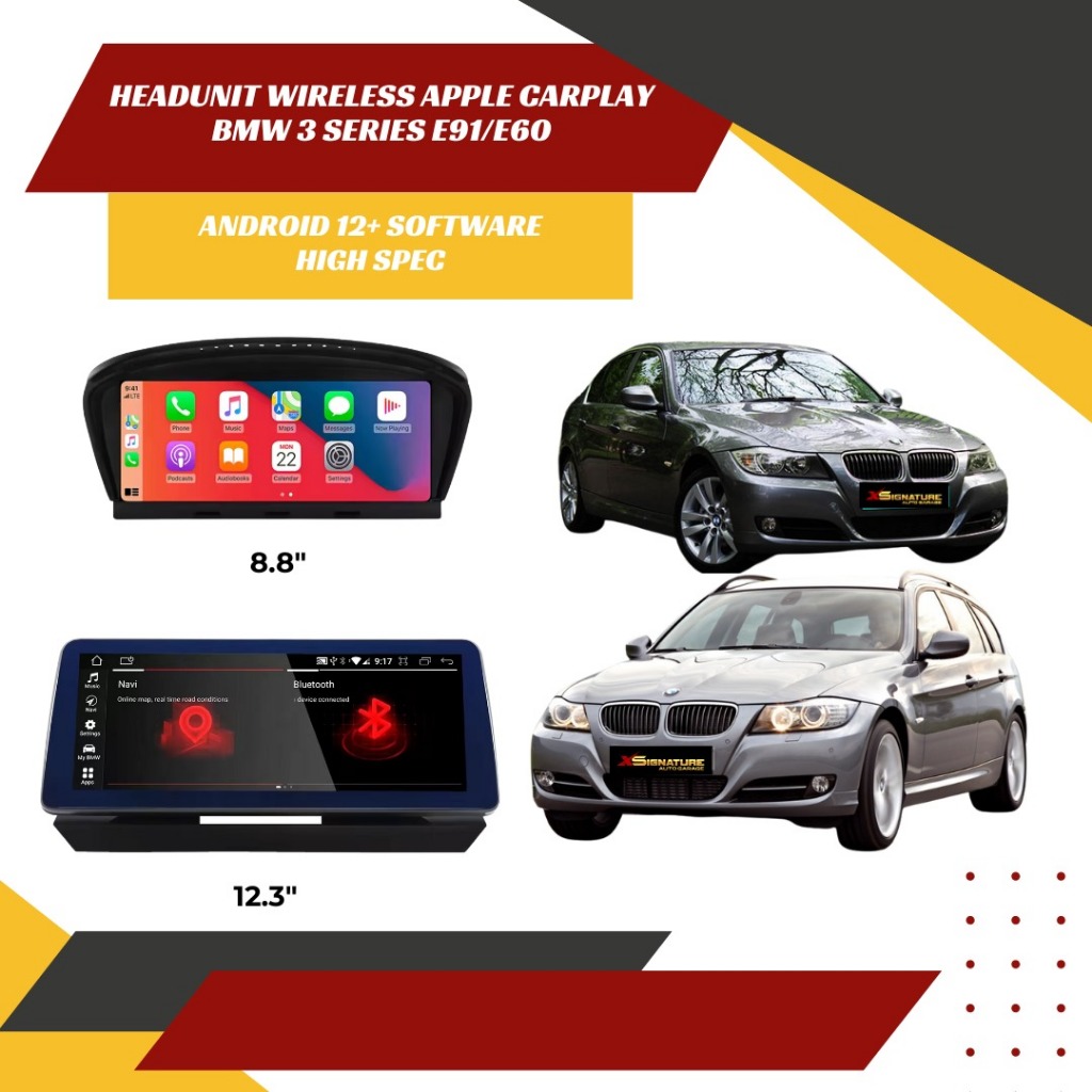 HEADUNIT WIRELESS APPLE CARPLAY BMW 3 SERIES E91/E60 2006-2012 SOFTWARE HIGH SPEC