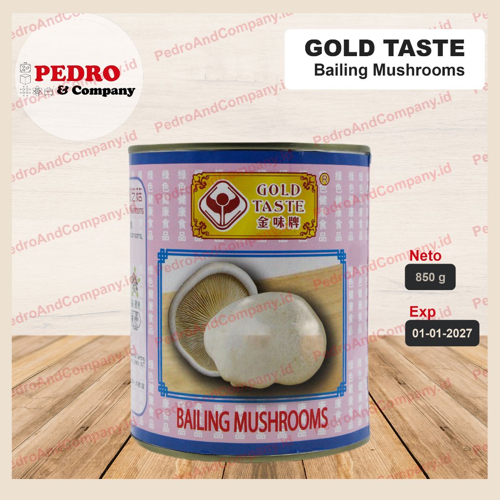 

Gold taste Brand Bailing Mushroom 850 gram jamur kaleng