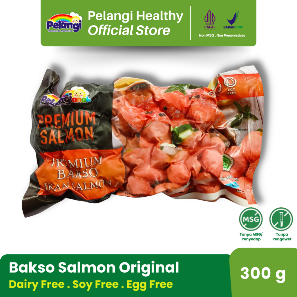 

PELANGI Bakso Ikan Salmon Gluten Free - Egg Free - Dairy Free - No MSG - No Preservatives - Halal BPOM