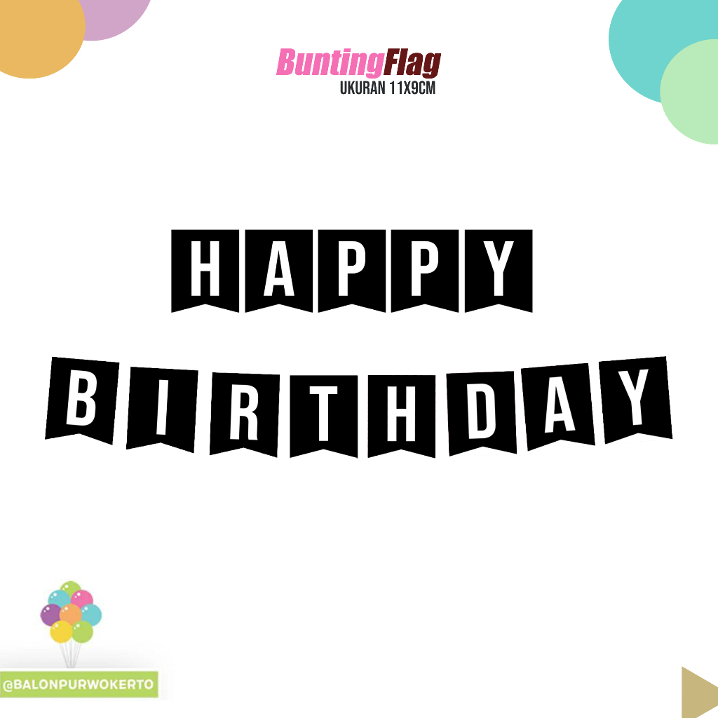 Bunting Flag Custom Happy Birthday | Bendera Happy Birthday| Banner Happy Birthday