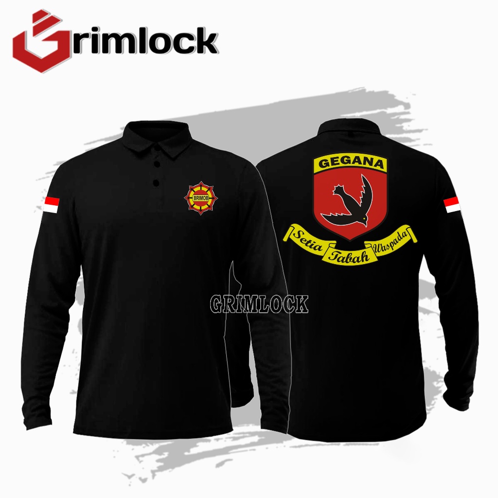 Kaos Polo Shirt Brimob / Gegana / Tangan Pendek / Tangan Panjang
