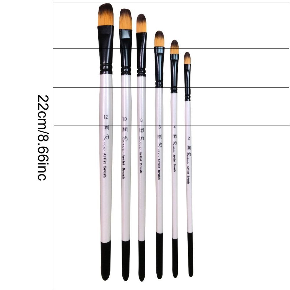 

BALIARTEMEDIA Artist Basic Single Filbert Brush White And Black Bali Art Supplies / Kuas Lukis Satuan