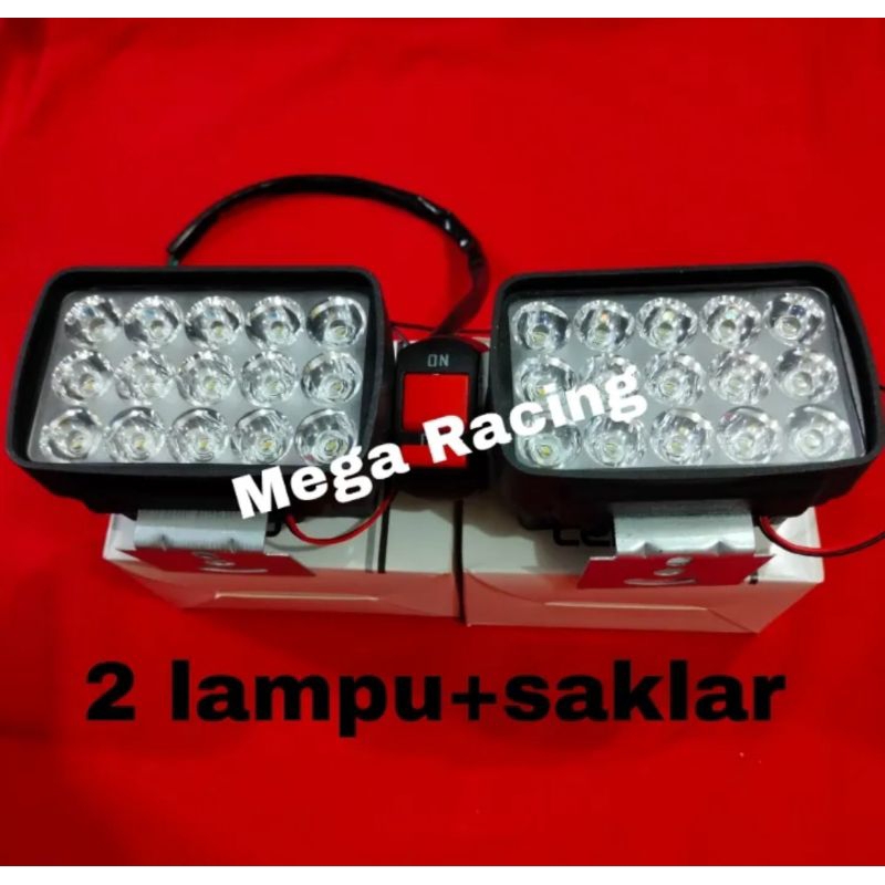 SEPASANG Lampu Tembak 15 Mata LED 12 VOLT 15 WATT LAMPU PUTIH