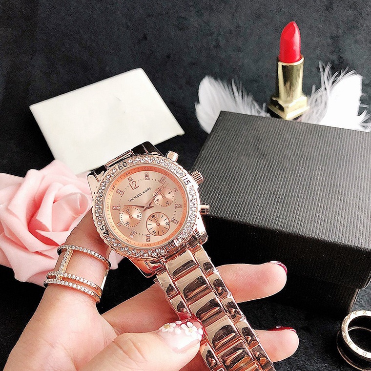 MENARIK COD MK Jam Tangan Tali Baja Tahan Karat Wanita Women Watch Stainless Steel Ladies Women Watc