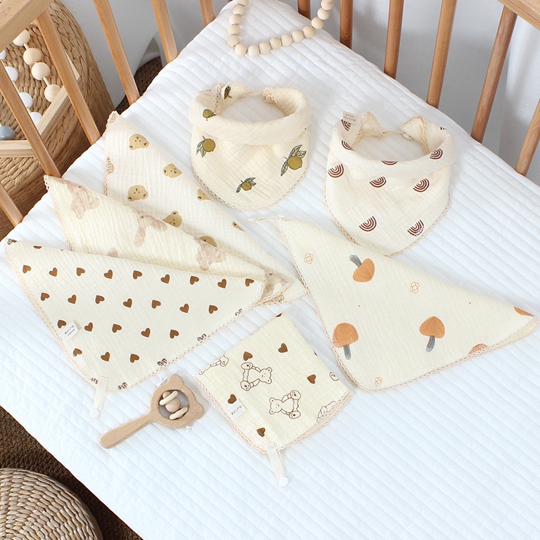 HARGA SPESIAL Celemek Sapu Tangan Multifungsi Washlap Washcloth Handuk Kecil Lembut Bayi Motif