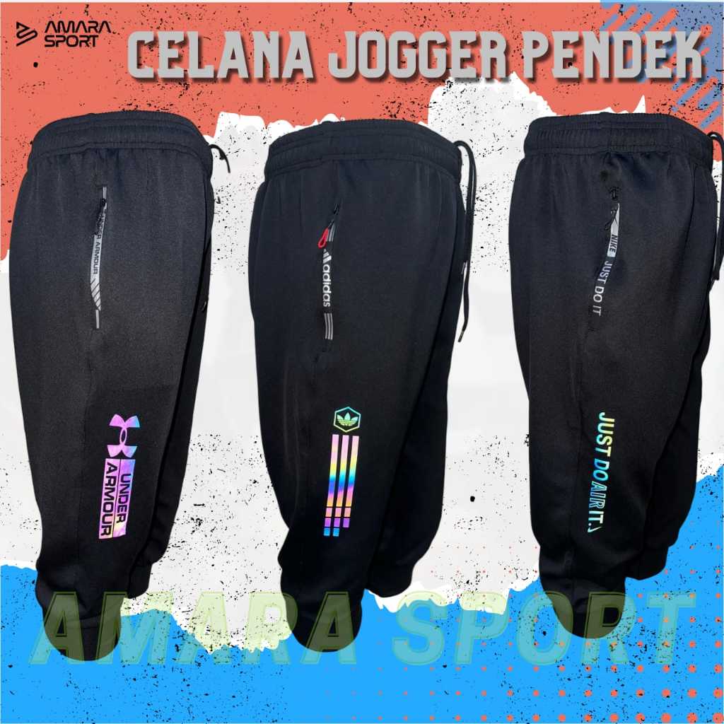 LT Celana Training Jogger 3/4 Joger Pants Olahraga Premium Pria Wanita 7/8