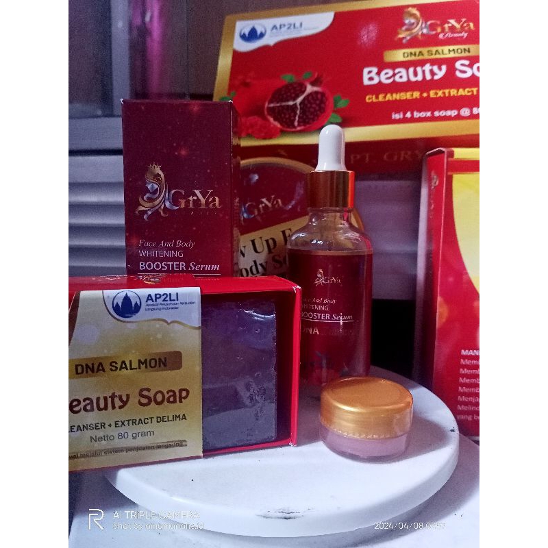 PAKET HEMAT GRYA BEAUTY KRIM BODY SERUM, Serum booster dan Sabun