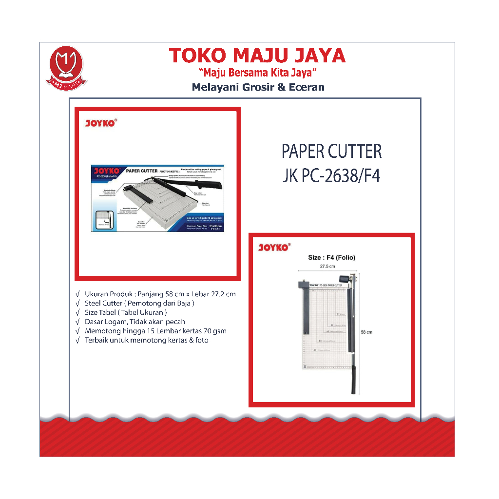

PAPER CUTTER JK PC-2638/F4