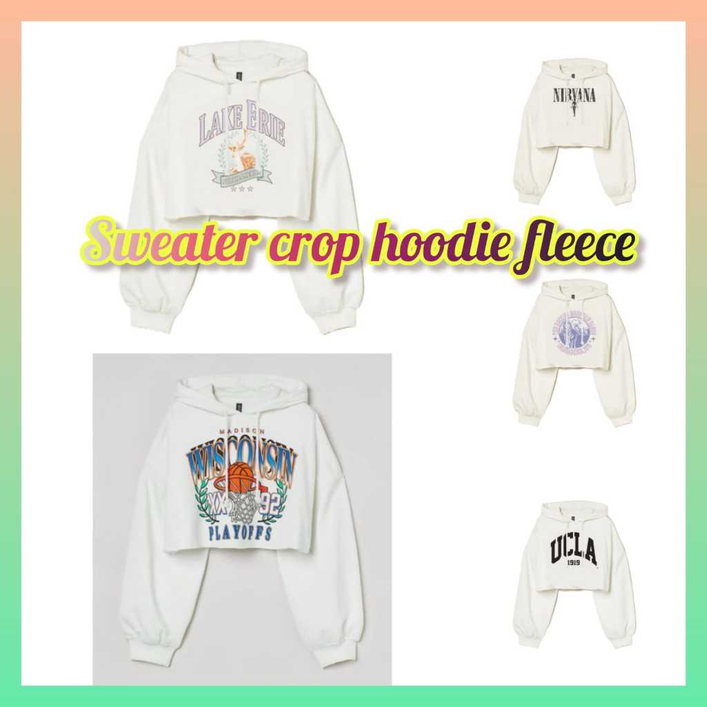 AZ.FS - RG SWEATER WANITA KEKINIAN / Sweater Crop Hoodie NORTH AMERICA Fleece / Sweater Crop Hoodie 