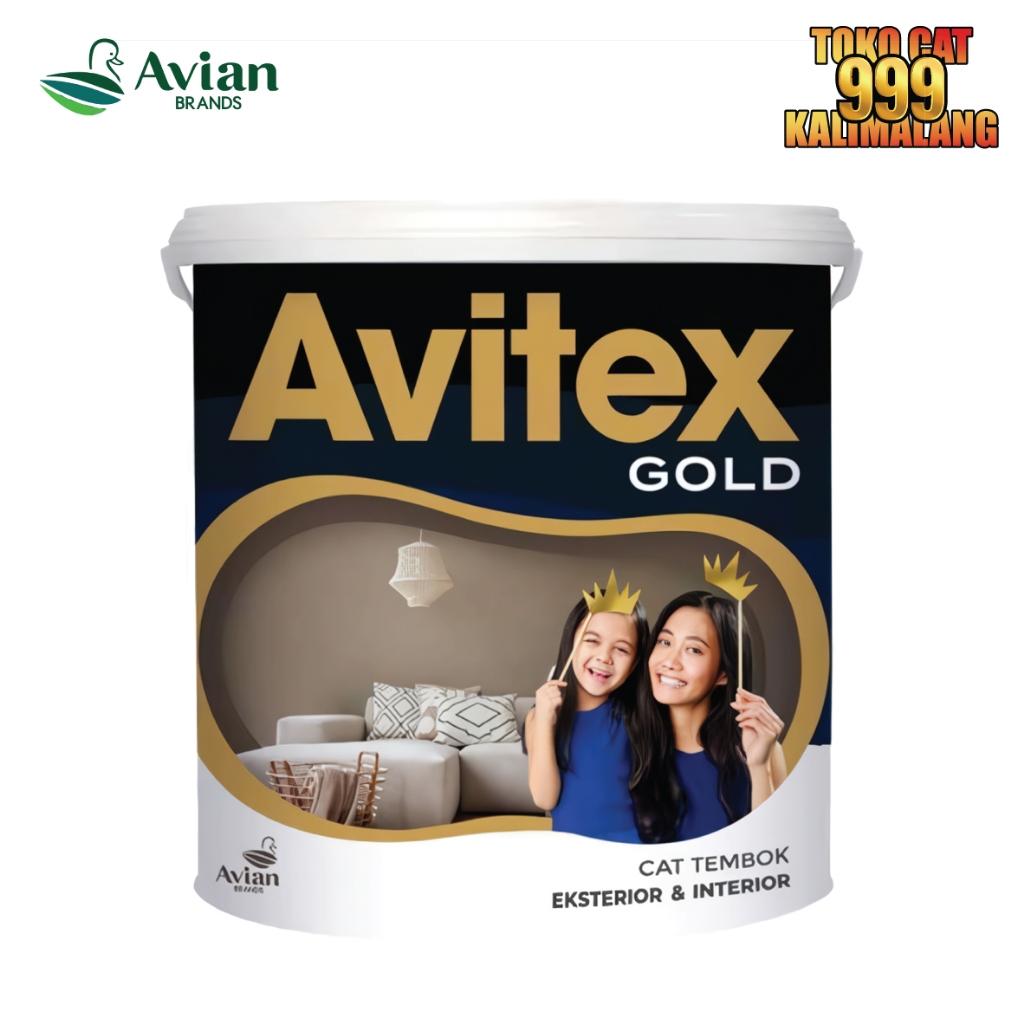 Cat Tembok Rumah Interior Avian Avitex Gold Interior Warna Putih 5 Kg