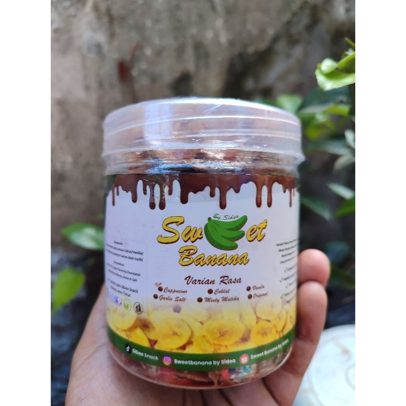 

Keripik Pisang Lumer Rasa Cappucino Kemasan Toples 500ml Banana Kripik Pisang SiDea