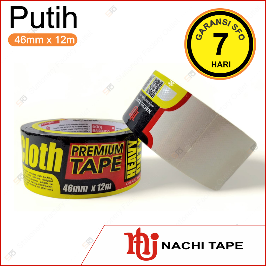 

Lakban Kain Putih Nachi 46mm x 12m - 2 inch
