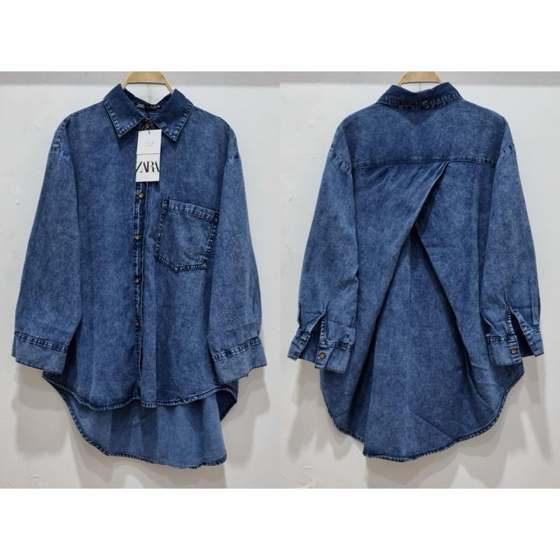 KEMEJA ZARA DENIM PREMIUM WANITA/ KEMEJA ATASAN ZARA