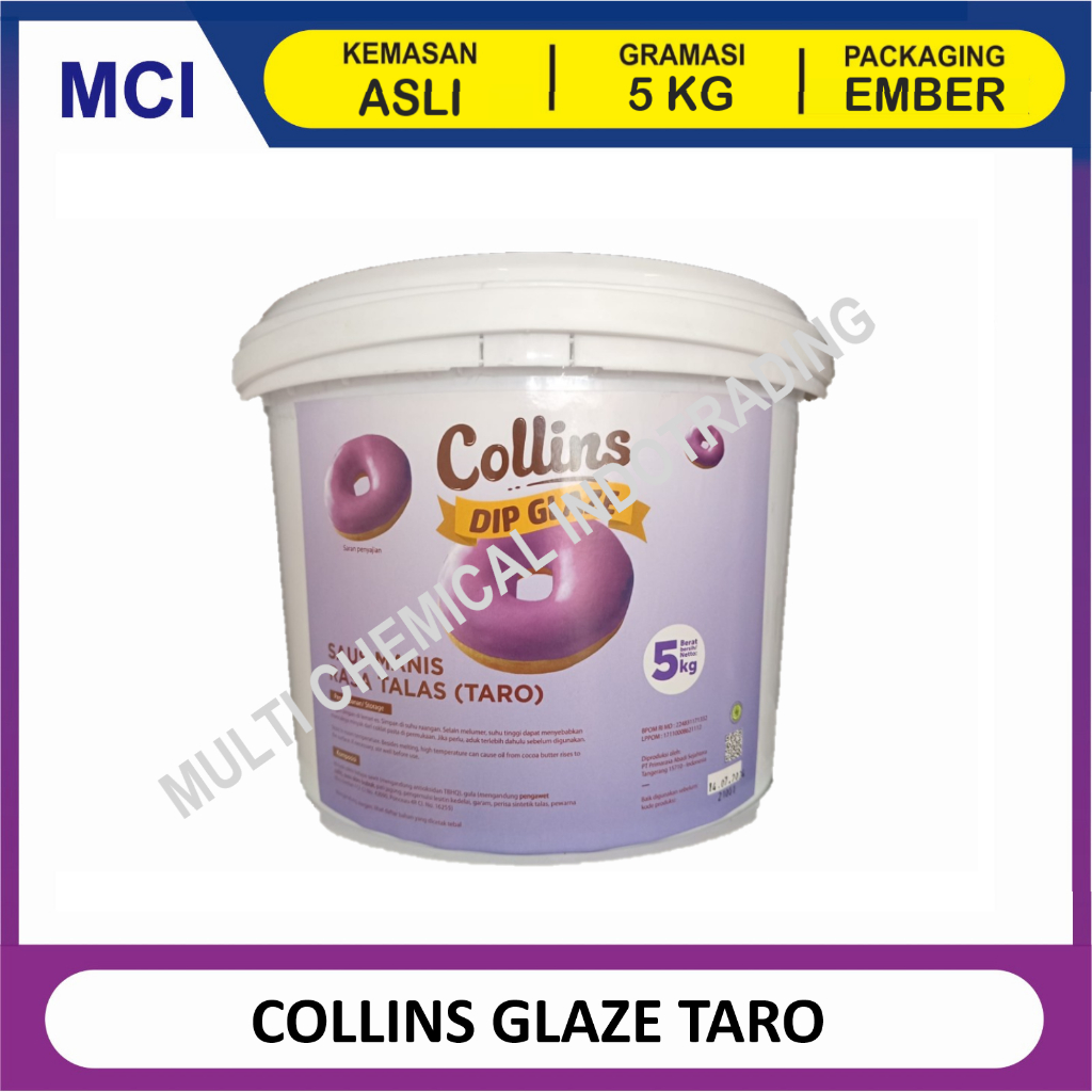 

COLLINS DIP GLAZE 5 KG - TOPPING DONAT PISANG NUGGET - TARO