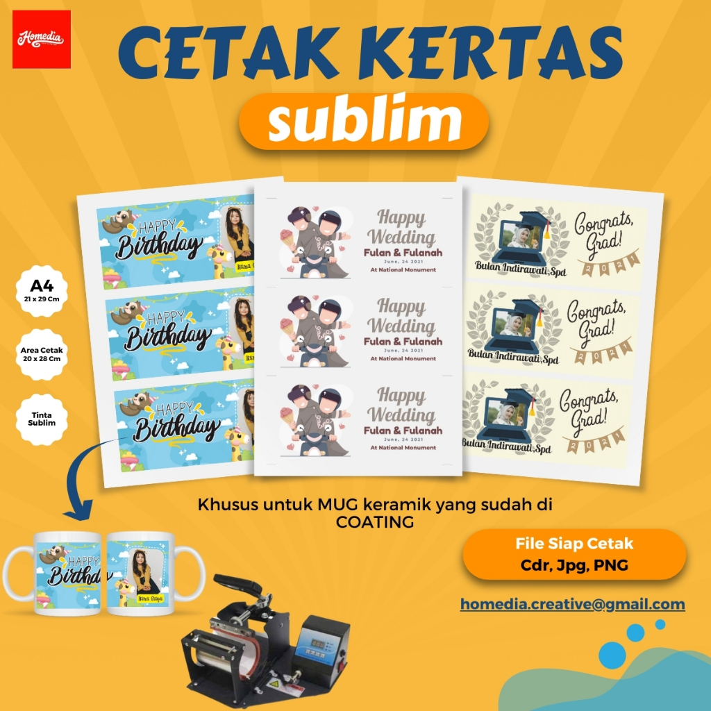 

Paket Kertas Sublim Plus Cetak Print Gambar A4 Jasa Cetak Print Desain Kertas Sublime A4