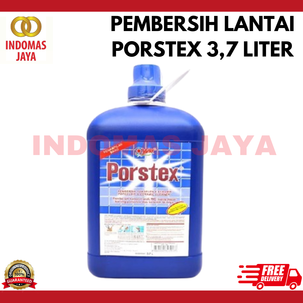 Yuri PORSTEX Warna BIRU Jerigen 3.7 LITER | Porstex Pembersih Porselen 3.7Liter 3,7 L Murah