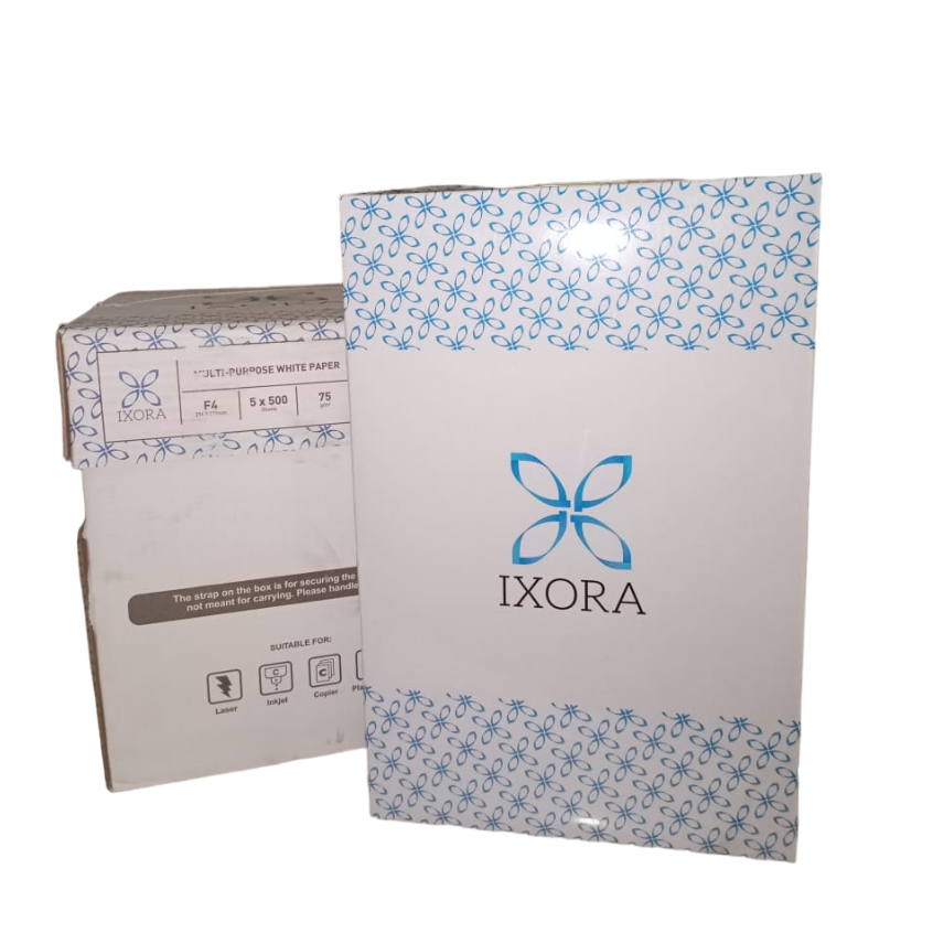 

KERTAS HVS / KERTAS PRINT / KERTAS FOTOCOPY / HVS F4 75 GSM IXORA